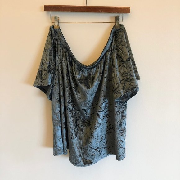 Velvet off the shoulder top - Picture 1 of 1
